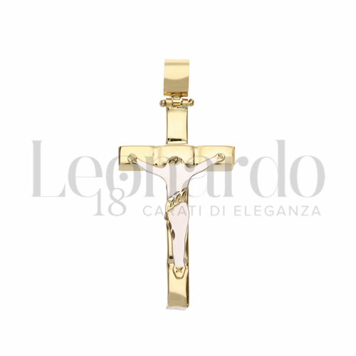 Modello Con Cristo in Oro Bianco e Oro Giallo da 3,2gr.