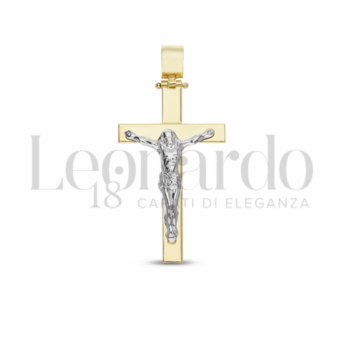 Modello Con Cristo in Oro Bianco e Oro Giallo da 3,5gr.