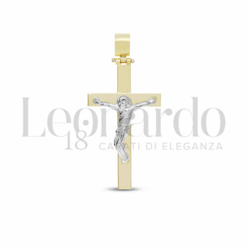 Modello Con Cristo Stilizzato in Oro Bianco e Oro Giallo da 3,5gr.