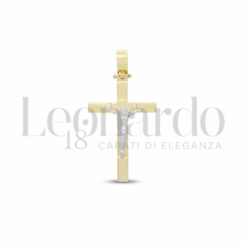 Modello Con Cristo in Oro Bianco e Oro Giallo da 2,1gr.