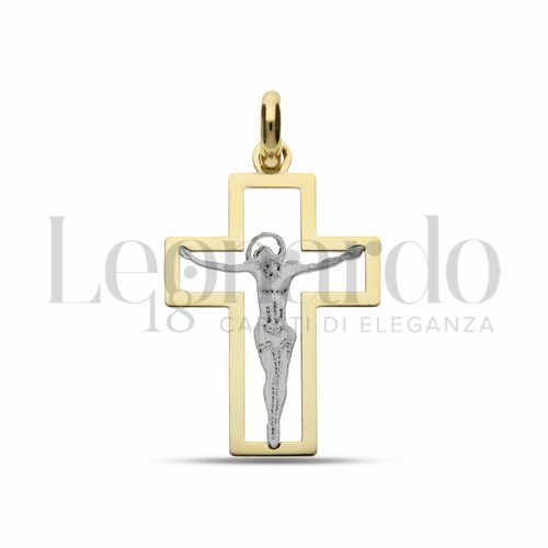 Modello Con Cristo in Oro Giallo e Oro Bianco da 0,8gr.