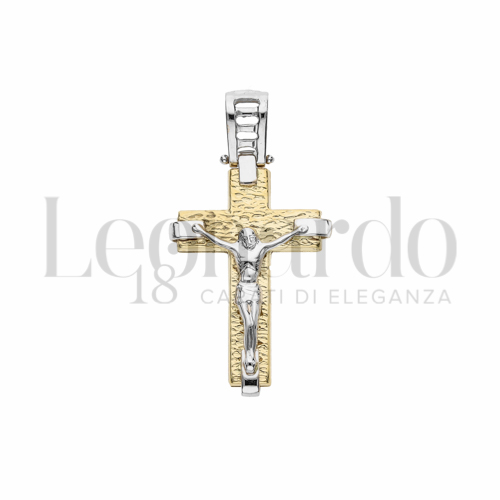 Modello Con Cristo in Oro Giallo e Oro Bianco da 3gr.