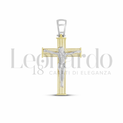 Modello Con Cristo in Oro Giallo e Oro Bianco da 3,6gr.