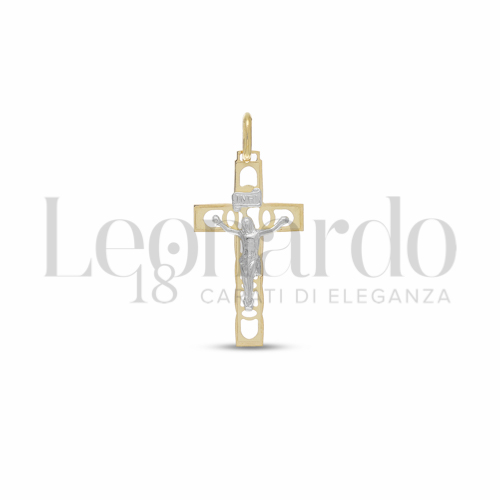Modello Con Cristo in Oro Giallo e Oro Bianco da 1gr.