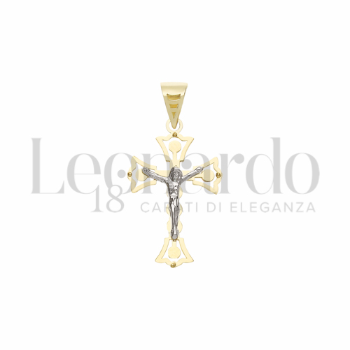 Modello Con Cristo in Oro Giallo e Oro Bianco da 2,3gr.
