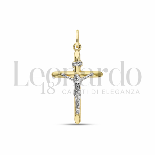 Modello Con Cristo in Oro Giallo e Oro Bianco da 1gr.