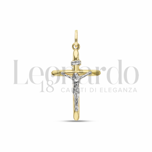Modello Con Cristo in Oro Giallo e Oro Bianco da 1,6gr.