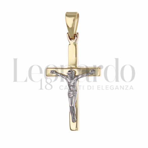 Modello Con Cristo in Oro Giallo e Oro Bianco da 2,9gr.