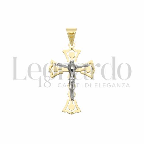 Modello Con Cristo in Oro Giallo e Oro Bianco da 3,6gr.
