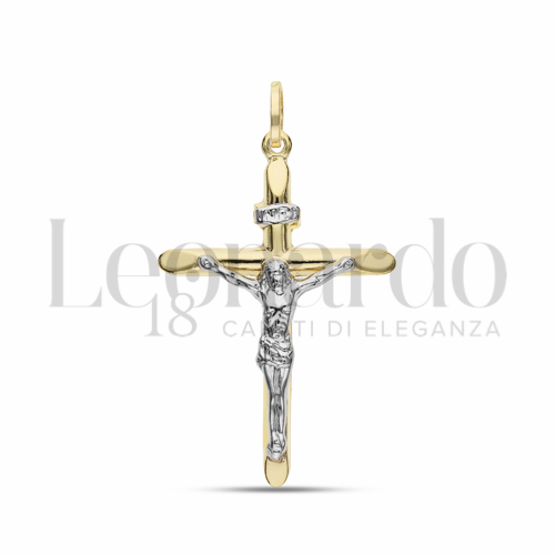 Modello Con Cristo in Oro Giallo e Oro Bianco da 1,5gr.