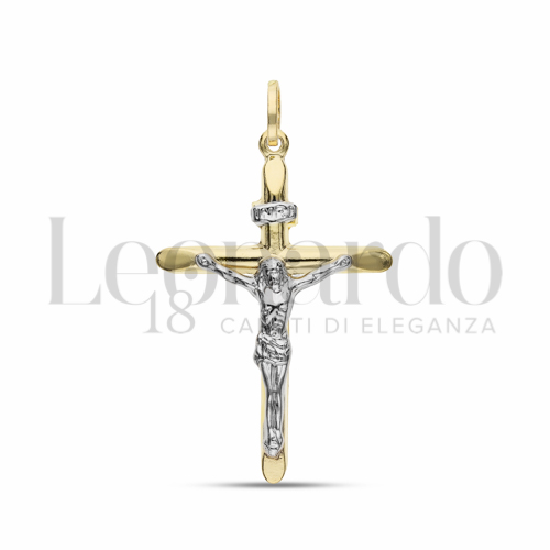 Modello Con Cristo in Oro Giallo e Oro Bianco da 2,4gr.
