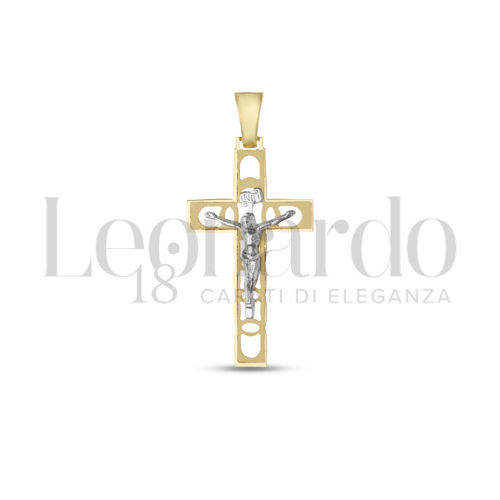 Modello Con Cristo in Oro Giallo e Oro Bianco da 1,3gr.
