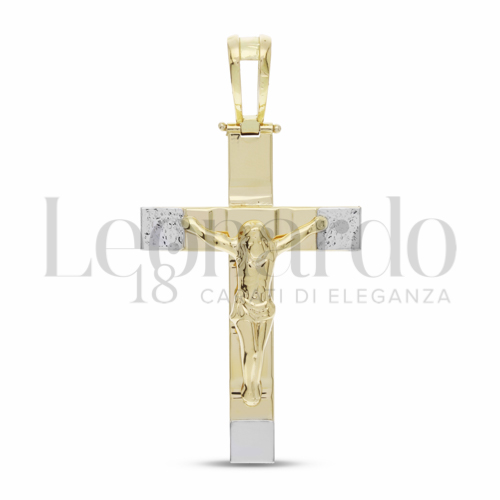 Modello Con Cristo in Oro Giallo e Oro Bianco da 5,6gr.