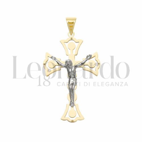 Modello Con Cristo in Oro Giallo e Oro Bianco da 5,2gr.