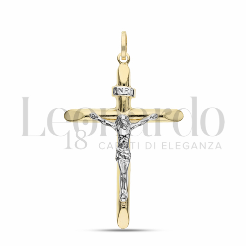 Modello Con Cristo in Oro Giallo e Oro Bianco da 1,7gr.