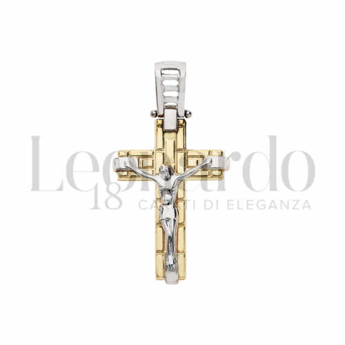 Modello Con Cristo in Oro Giallo e Oro Bianco da 3gr.