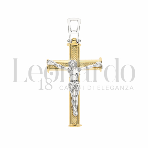 Modello Con Cristo in Oro Giallo e Oro Bianco da 2gr.