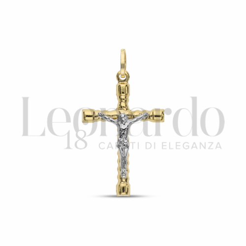 Modello Con Cristo in Oro Giallo e Oro Bianco da 1,8gr.