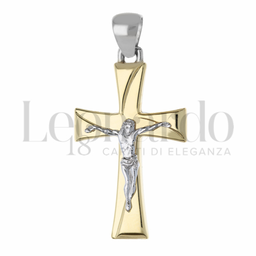 Modello Con Cristo in Oro Giallo e Oro Bianco da 2,4gr.