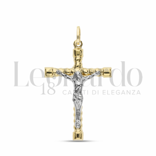Modello Con Cristo in Oro Giallo e Oro Bianco da 2,8gr.