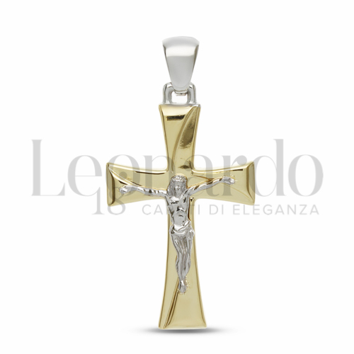 Modello Con Cristo in Oro Giallo e Oro Bianco da 3,3gr.