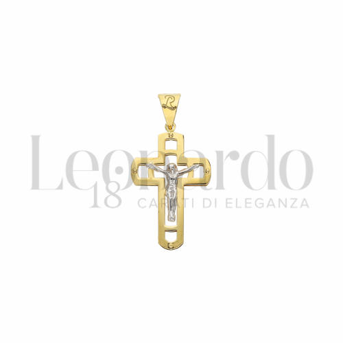 Modello Con Cristo in Oro Giallo e Oro Bianco da 1,2gr.