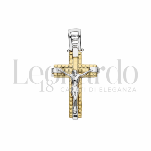 Modello Con Cristo in Oro Giallo e Oro Bianco da 2,9gr.