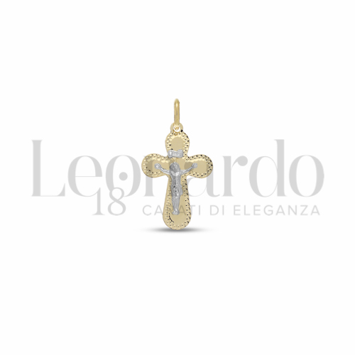 Modello Con Cristo in Oro Giallo e Oro Bianco da 1,1gr.