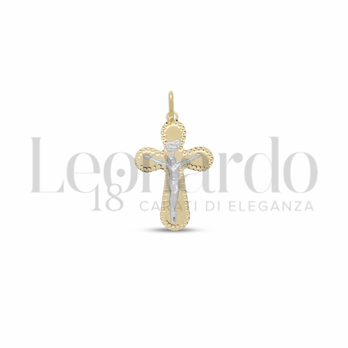 Modello Con Cristo in Oro Giallo e Oro Bianco da 1,4gr.