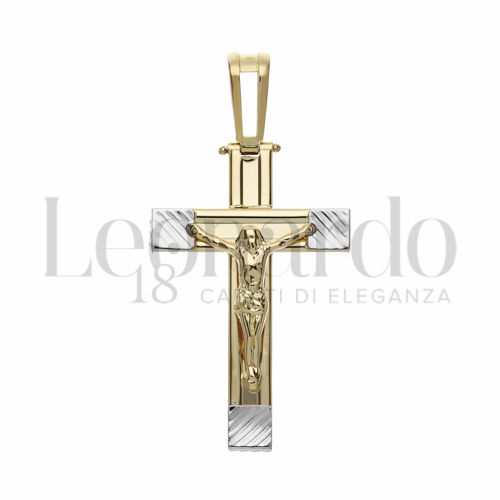 Modello Con Cristo in Oro Giallo e Oro Bianco da 4,6gr.