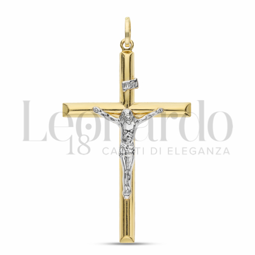 Modello Con Cristo in Oro Giallo e Oro Bianco da 3,3gr.