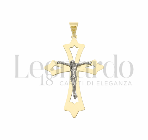 Modello Con Cristo e Lastra Traforata in Oro Giallo e Oro Bianco da 2gr.