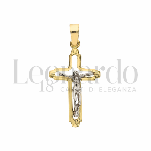 Modello Con Cristo in Oro Giallo e Oro Bianco da 2,6gr.