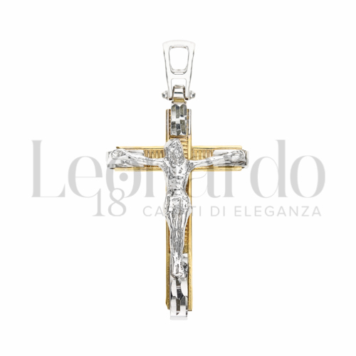 Modello Con Cristo in Oro Giallo e Oro Bianco da 2,3gr.