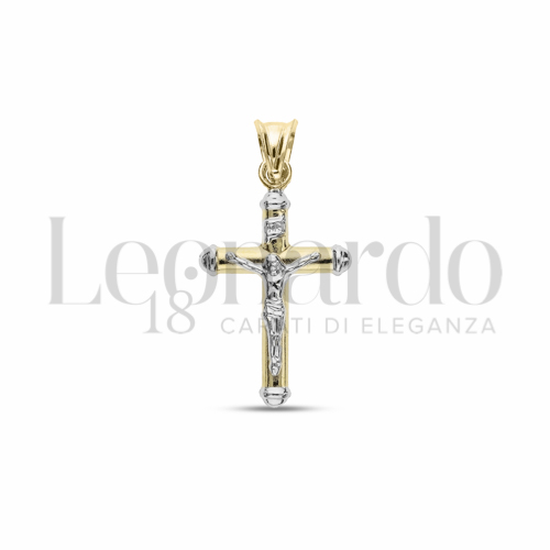 Modello Con Cristo in Oro Giallo e Oro Bianco da 1,4gr.