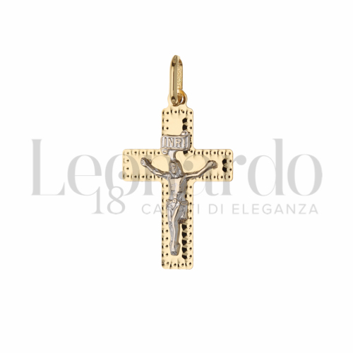 Modello Con Cristo in Oro Giallo e Oro Bianco da 1gr.