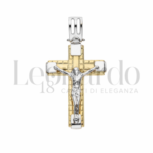 Modello Con Cristo in Oro Giallo e Oro Bianco da 4,1gr.