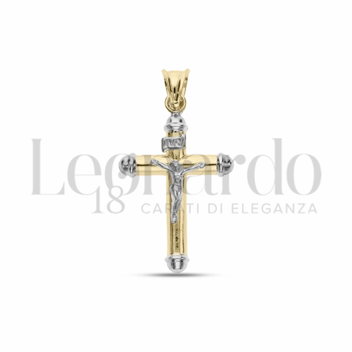 Modello Con Cristo in Oro Giallo e Oro Bianco da 1,9gr.