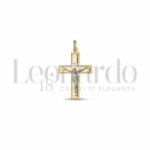 Modello Con Cristo in Oro Giallo e Oro Bianco da 1,4gr.