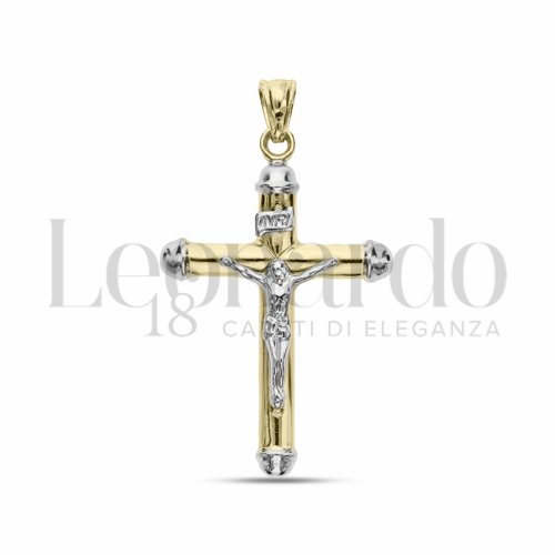 Modello Con Cristo in Oro Giallo e Oro Bianco da 3,1gr.