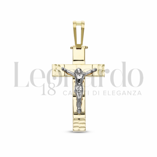 Modello Con Cristo in Oro Giallo e Oro Bianco da 5,2gr.