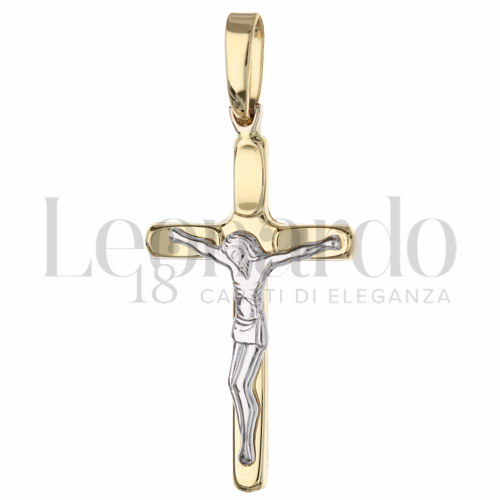 Modello Con Cristo in Oro Giallo e Oro Bianco da 3,7gr.