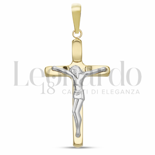 Modello Con Cristo in Oro Giallo e Oro Bianco da 3,7gr.
