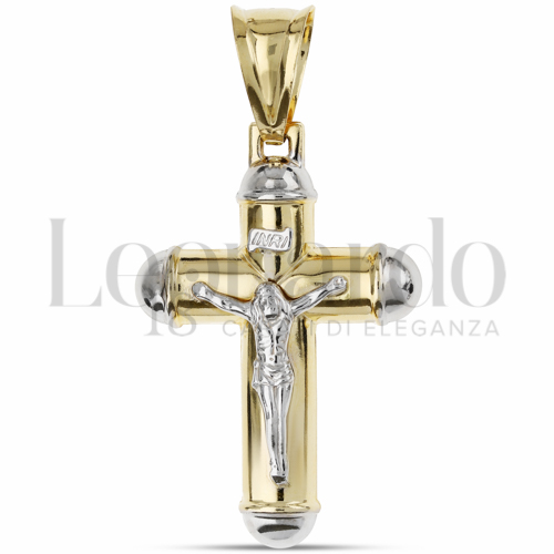 Modello Con Cristo in Oro Giallo e Oro Bianco da 9,8gr.