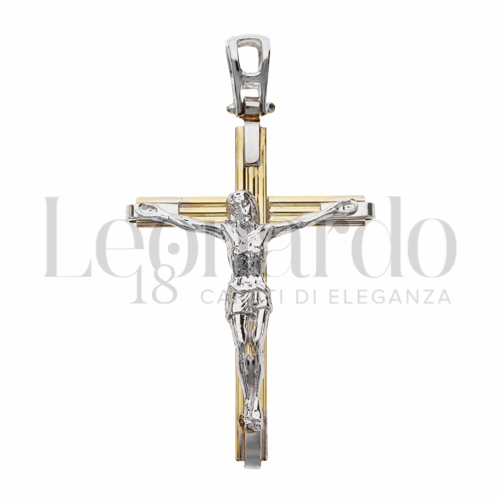 Modello Con Cristo in Oro Giallo e Oro Bianco da 2,2gr.