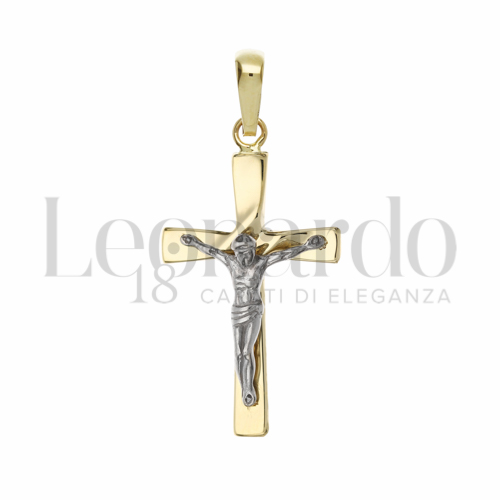 Modello Con Cristo in Oro Giallo e Oro Bianco da 2,5gr.