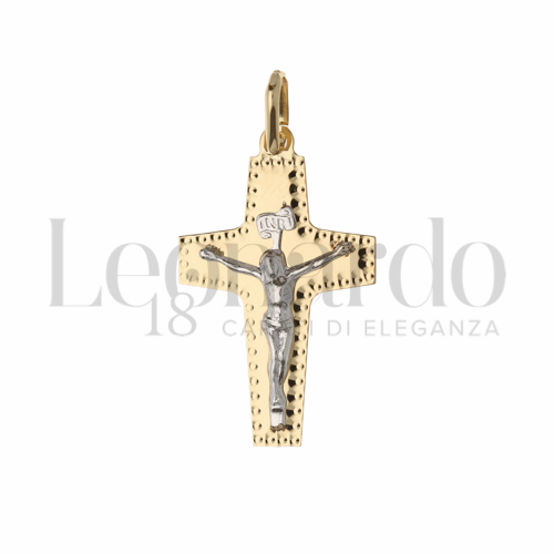 Modello Con Cristo in Oro Giallo e Oro Bianco da 1,3gr.