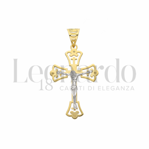 Modello Con Cristo in Oro Giallo e Oro Bianco da 2,7gr.