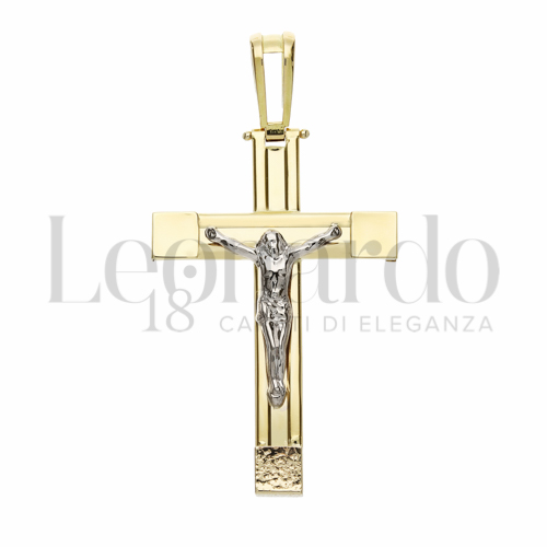 Modello Con Cristo in Oro Giallo e Oro Bianco da 5gr.