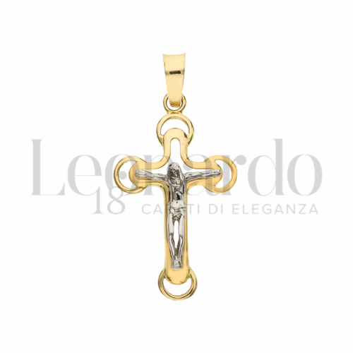 Modello Con Cristo in Oro Giallo e Oro Bianco da 2,9gr.